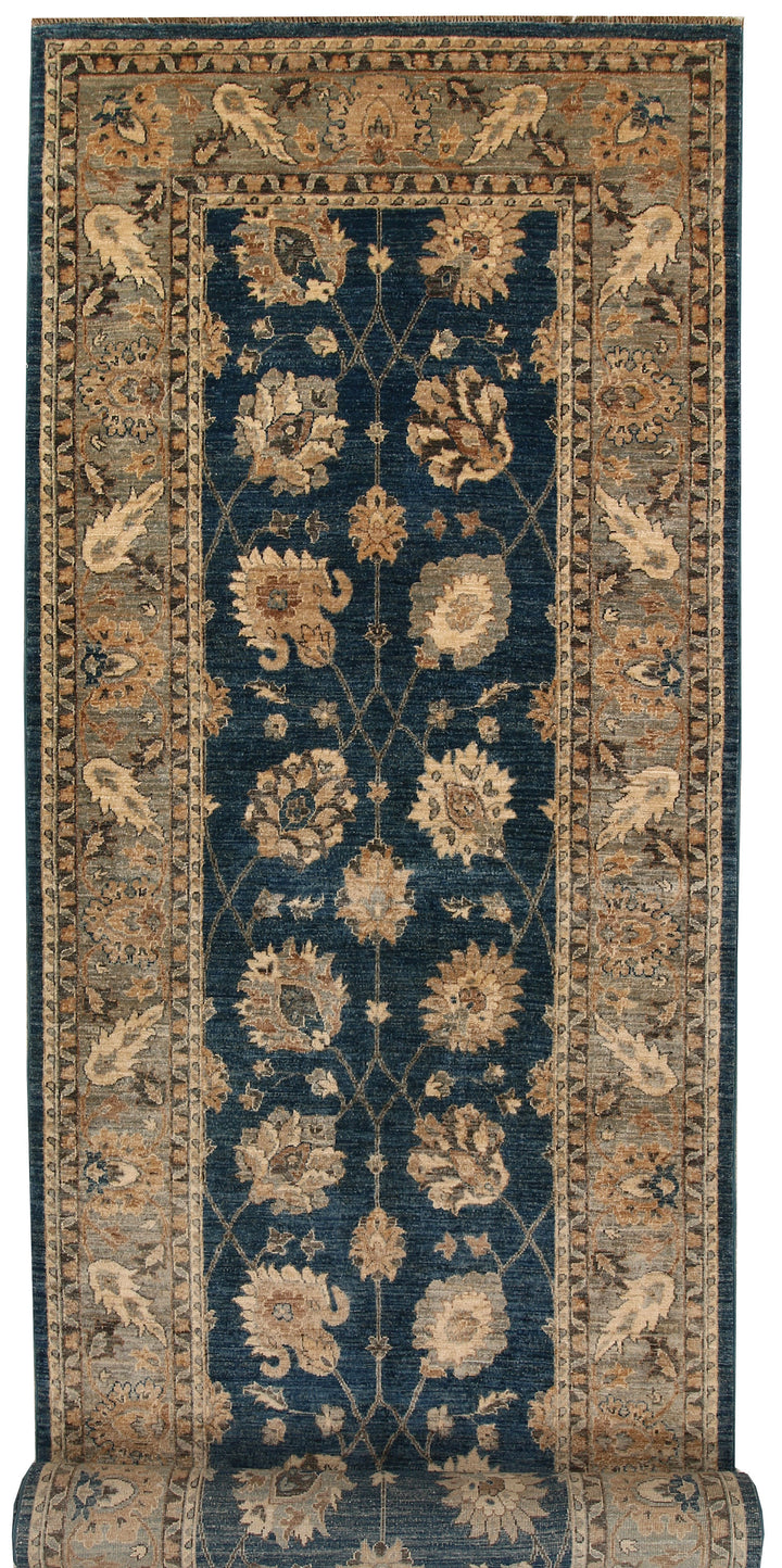 Steel Blue Oushak 4' x 16' 5 - No. 67364 - ALRUG Rug Store