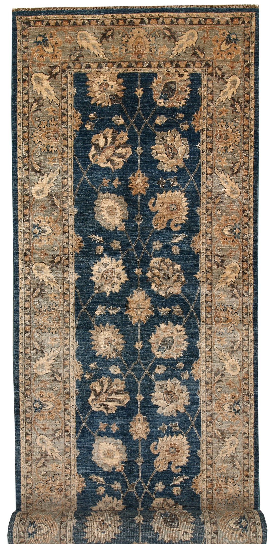 Steel Blue Oushak 4' 3 x 16' 6 - No. 67365 - ALRUG Rug Store