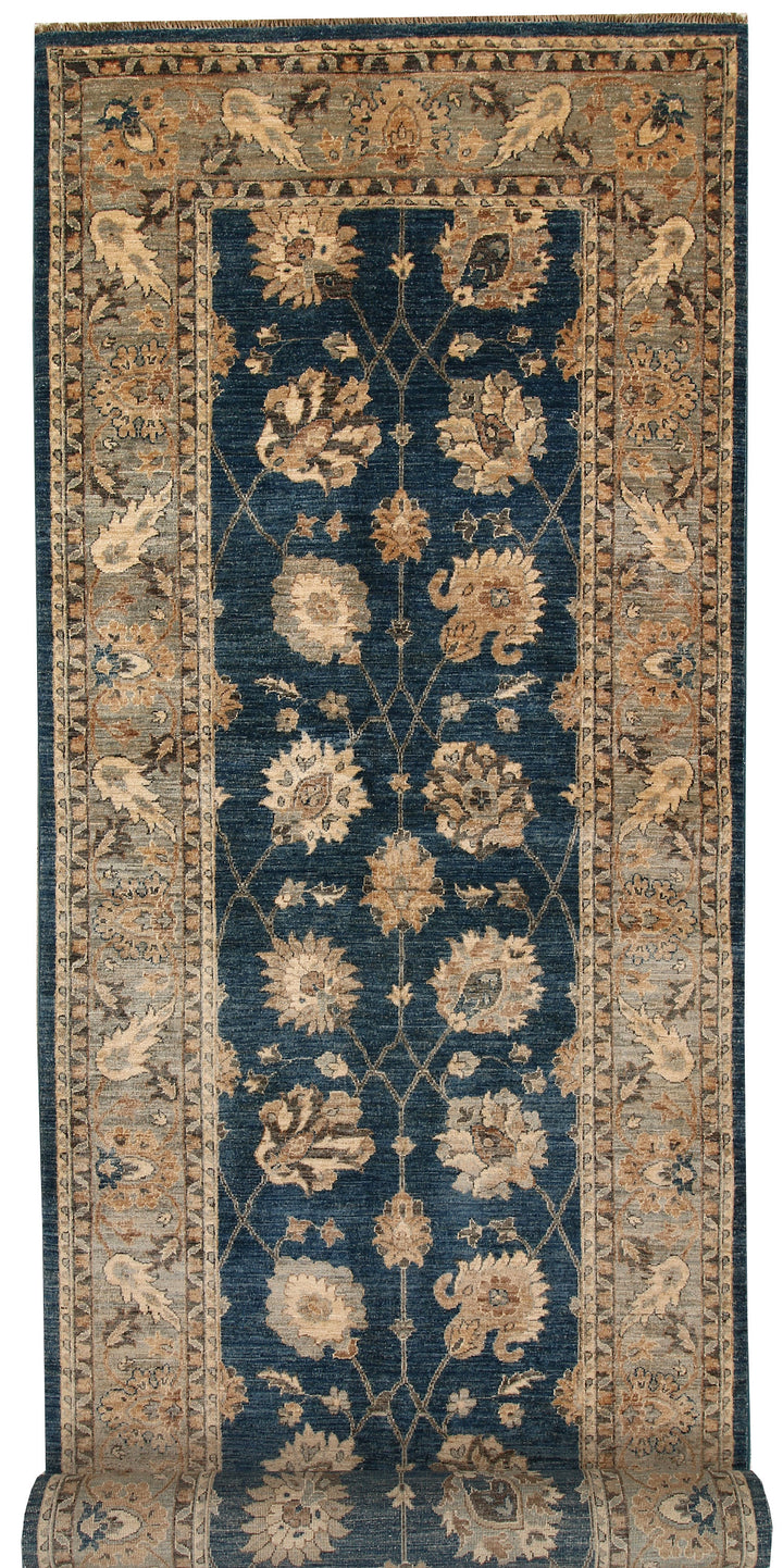 Steel Blue Oushak 4' 3 x 16' 6 - No. 67365 - ALRUG Rug Store