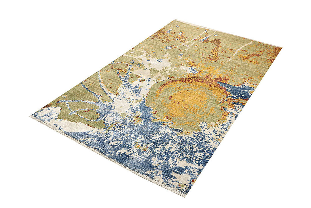 Multi Colored Abstract 3'  11" x 6'  5" - No. QA86204