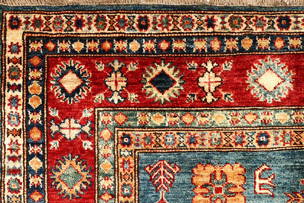Cadet Blue Kazak 4' 8 x 7' 2 - No. 67368 - ALRUG Rug Store