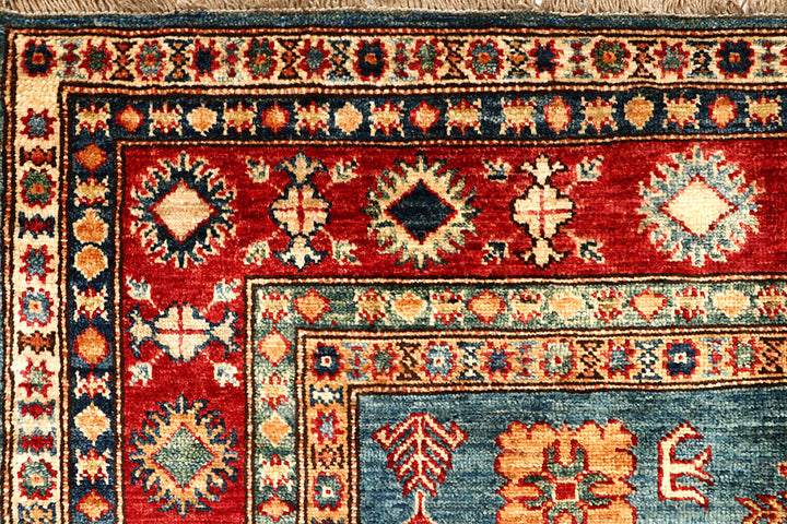 Cadet Blue Kazak 4' 8 x 7' 2 - No. 67368 - ALRUG Rug Store