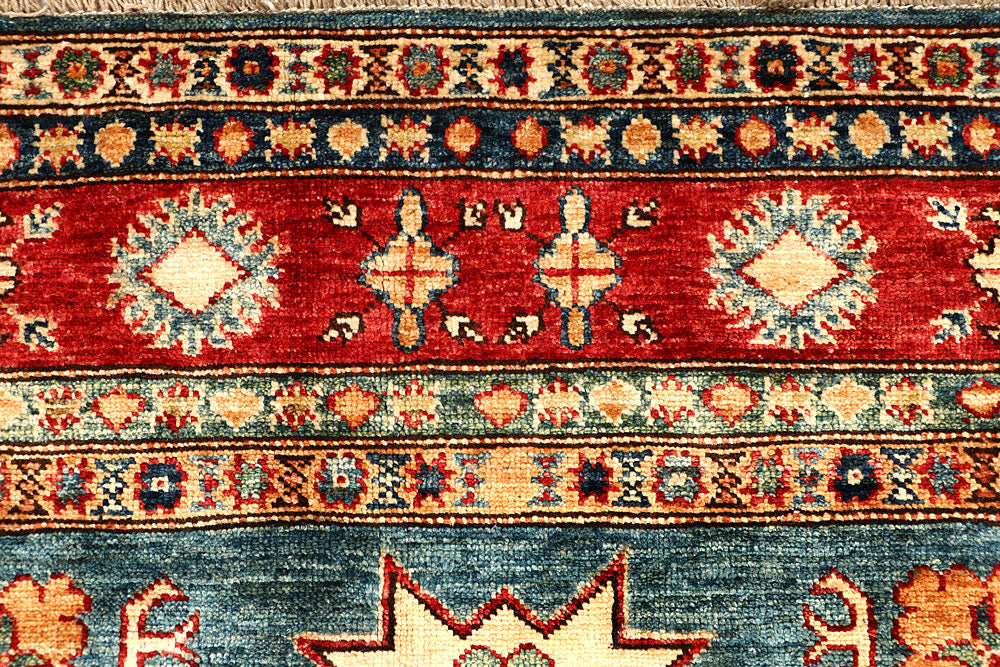 Cadet Blue Kazak 4' 8 x 7' 2 - No. 67368 - ALRUG Rug Store