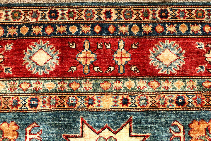 Cadet Blue Kazak 4' 8 x 7' 2 - No. 67368 - ALRUG Rug Store