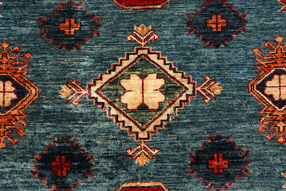 Cadet Blue Kazak 4' 8 x 7' 2 - No. 67368 - ALRUG Rug Store