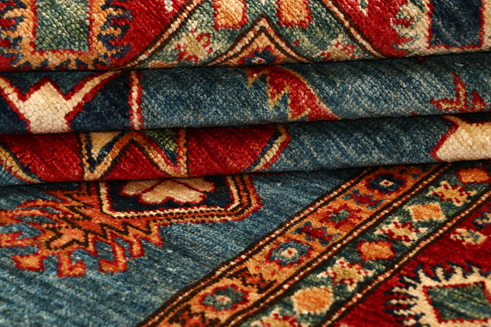 Cadet Blue Kazak 4' 8 x 7' 2 - No. 67368 - ALRUG Rug Store