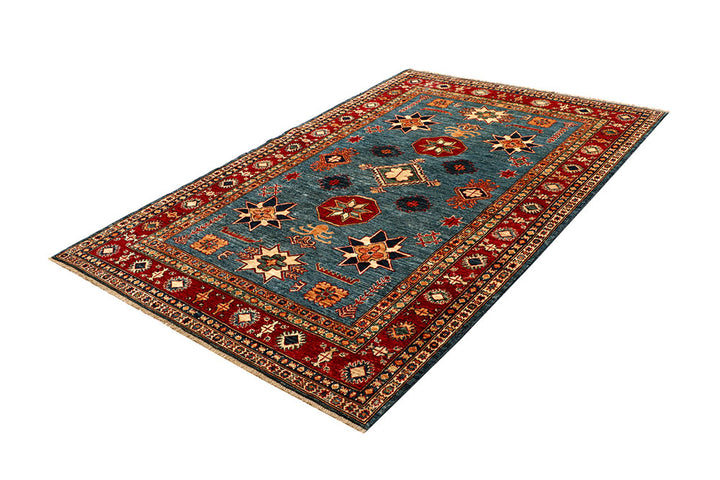 Cadet Blue Kazak 4' 8 x 7' 2 - No. 67368 - ALRUG Rug Store