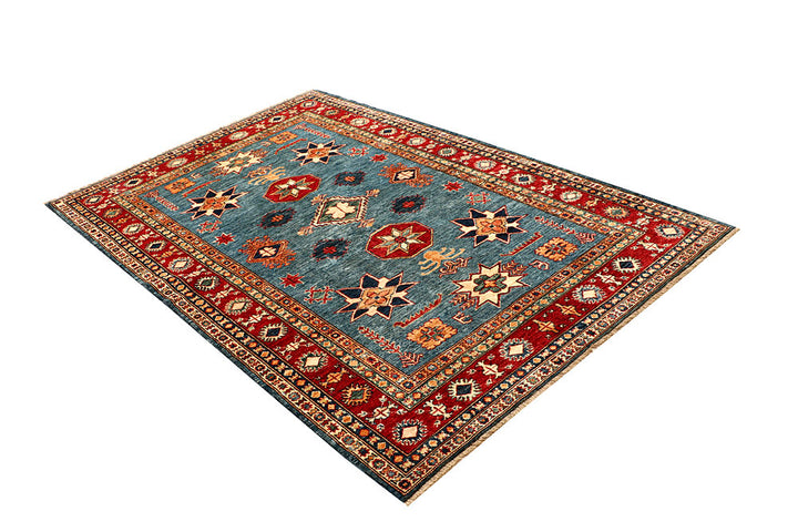 Cadet Blue Kazak 4' 8 x 7' 2 - No. 67368 - ALRUG Rug Store