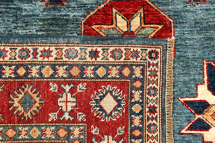 Cadet Blue Kazak 4' 8 x 7' 2 - No. 67368 - ALRUG Rug Store