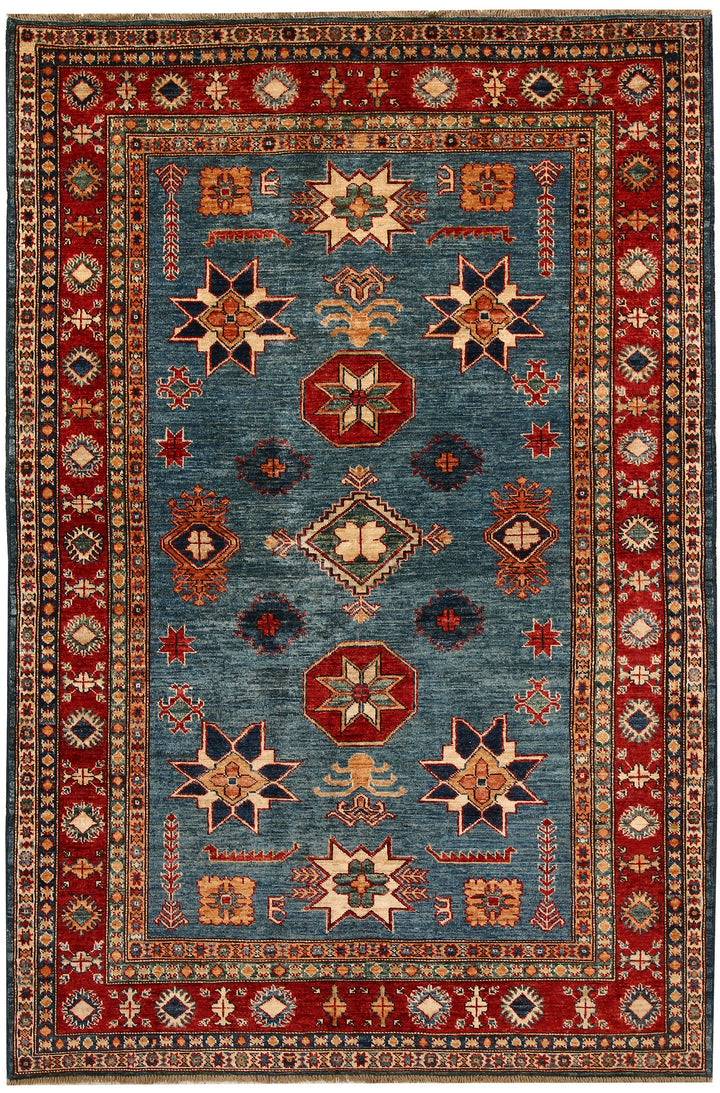 Cadet Blue Kazak 4' 8 x 7' 2 - No. 67368 - ALRUG Rug Store