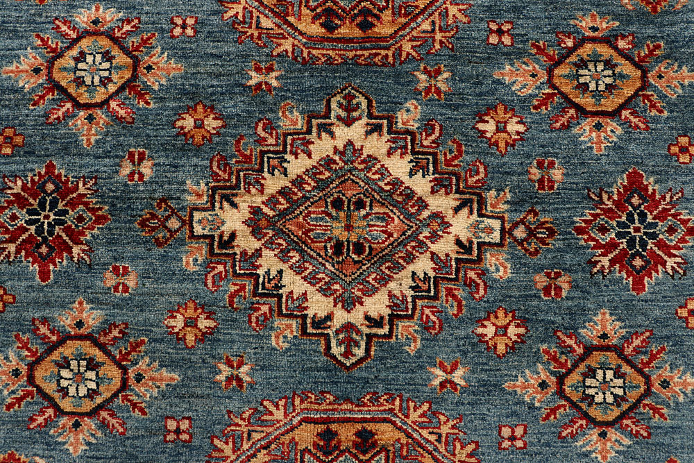 Light Slate Grey Kazak 5' 7 x 8' - No. 67373 - ALRUG Rug Store