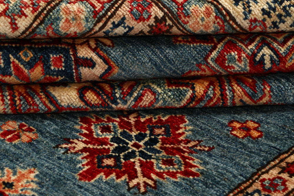 Light Slate Grey Kazak 5' 7 x 8' - No. 67373 - ALRUG Rug Store