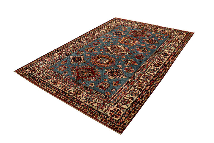 Light Slate Grey Kazak 5' 7 x 8' - No. 67373 - ALRUG Rug Store