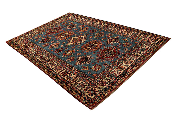 Light Slate Grey Kazak 5' 7 x 8' - No. 67373 - ALRUG Rug Store