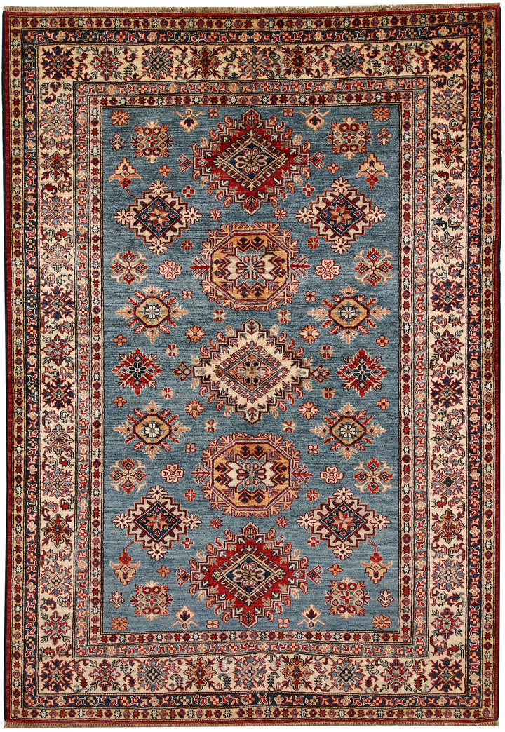 Light Slate Grey Kazak 5' 7 x 8' - No. 67373 - ALRUG Rug Store