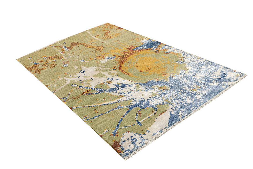 Multi Colored Abstract 4'  1" x 6'  6" - No. QA73152