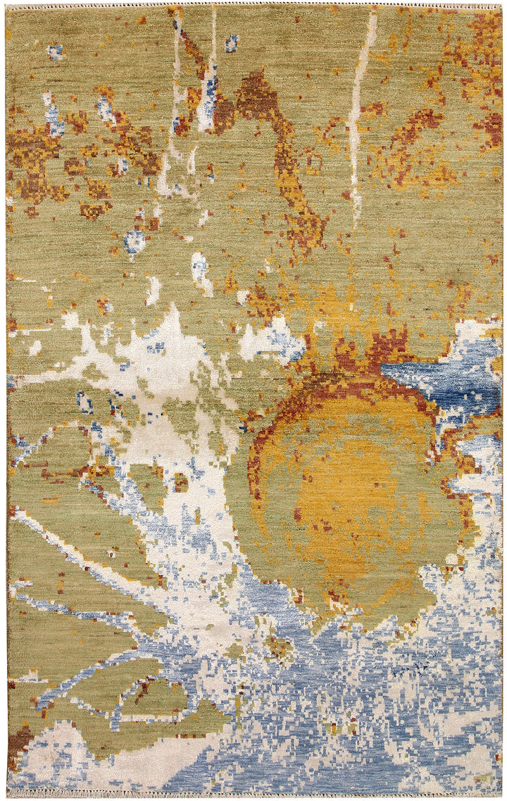 Multi Colored Abstract 4'  1" x 6'  6" - No. QA73152