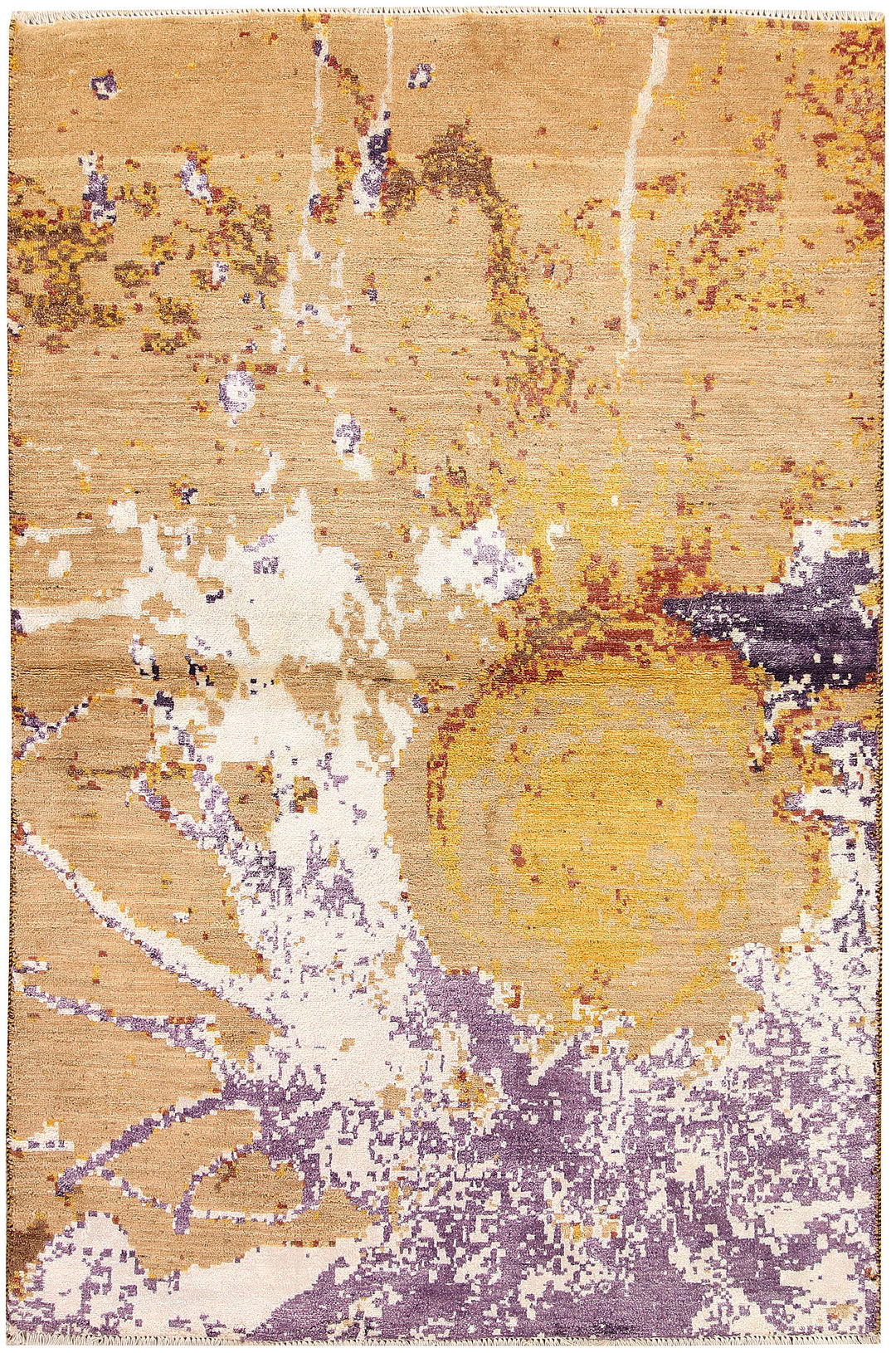 Afghan Abstract Rug 4' 1 x 6' 1 Hand-Knotted