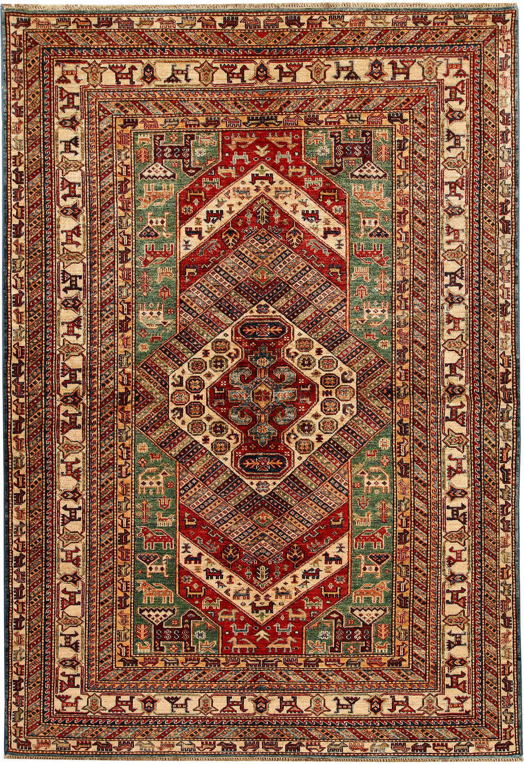 Multi Colored Kazak 5' 6 x 8' 1 - No. 67415 - ALRUG Rug Store