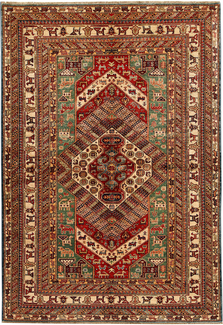 Multi Colored Kazak 5' 6 x 8' 1 - No. 67415 - ALRUG Rug Store