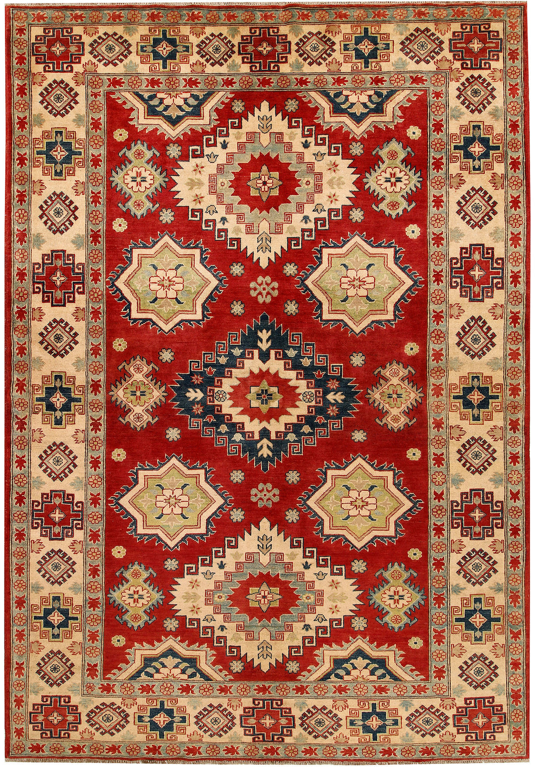 Firebrick Kazak 6' 8 x 10' 1 - No. 67436 - ALRUG Rug Store