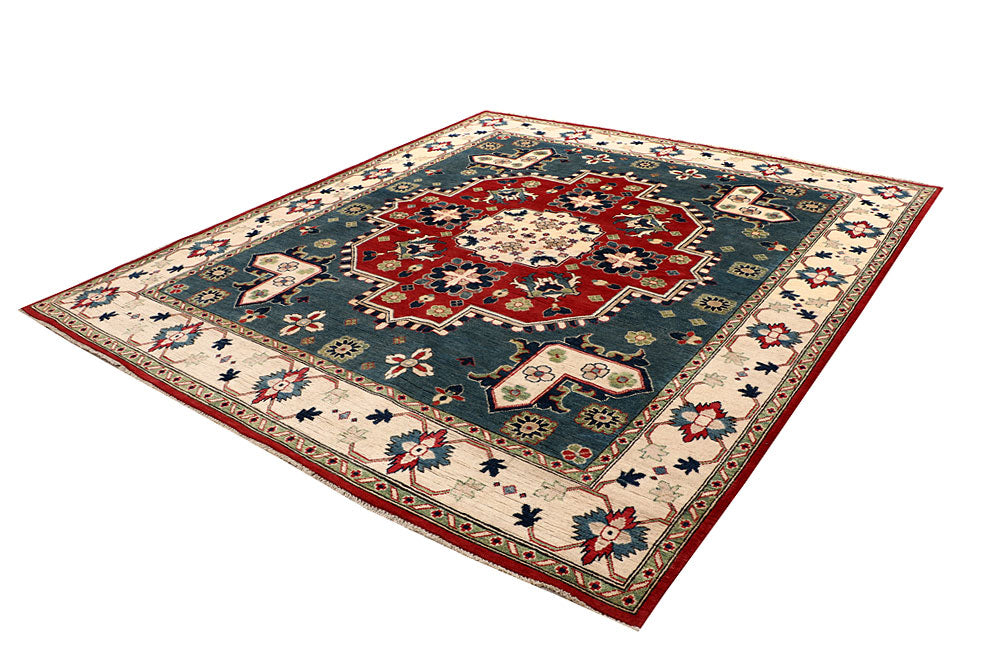 Cadet Blue Kazak 7' 9 x 8' 9 - No. 67460 - ALRUG Rug Store