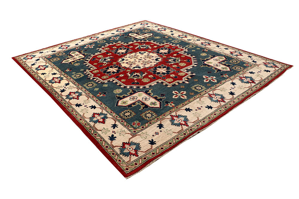Cadet Blue Kazak 7' 9 x 8' 9 - No. 67460 - ALRUG Rug Store