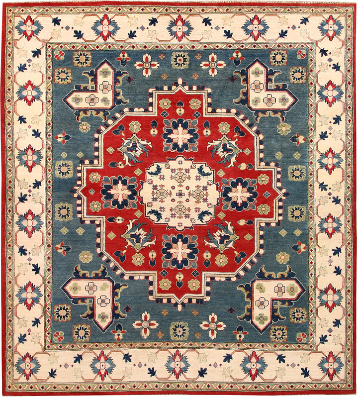 Cadet Blue Kazak 7' 9 x 8' 9 - No. 67460 - ALRUG Rug Store