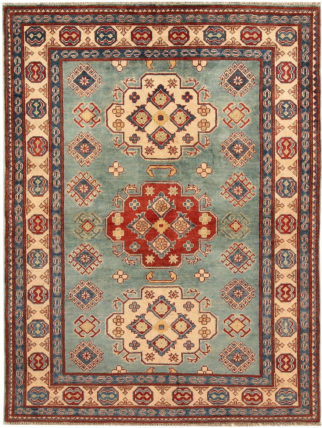 Cadet Blue Kazak 5' x 6' 7 - No. 67474 - ALRUG Rug Store