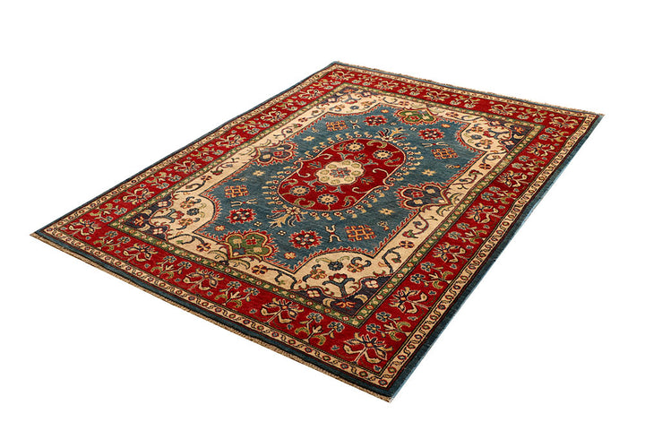Cadet Blue Kazak 4' 8 x 6' 3 - No. 67479 - ALRUG Rug Store