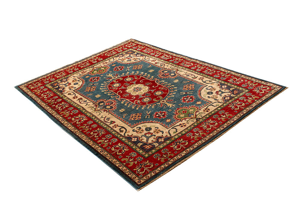 Cadet Blue Kazak 4' 8 x 6' 3 - No. 67479 - ALRUG Rug Store