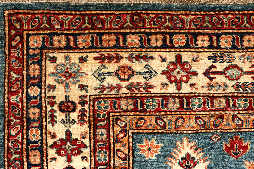 Cadet Blue Kazak 4' 9 x 6' 11 - No. 67498 - ALRUG Rug Store