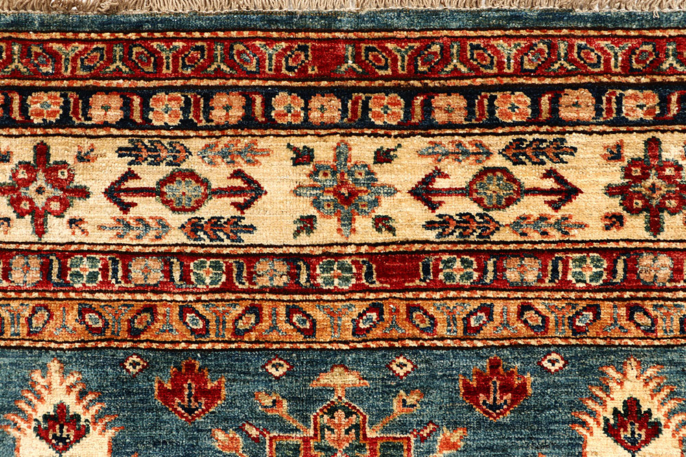 Cadet Blue Kazak 4' 9 x 6' 11 - No. 67498 - ALRUG Rug Store