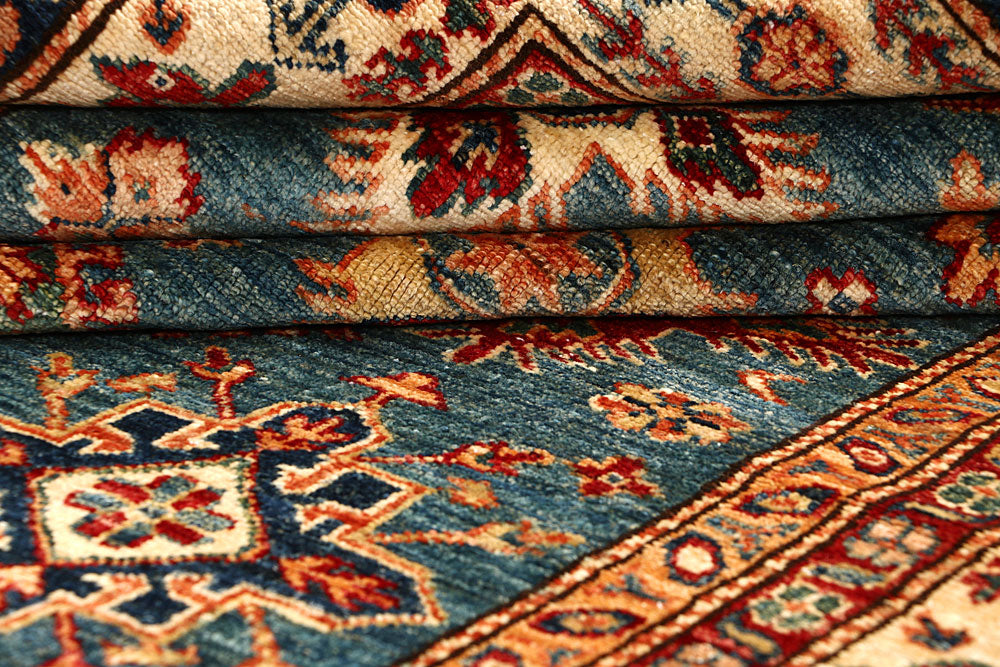 Cadet Blue Kazak 4' 9 x 6' 11 - No. 67498 - ALRUG Rug Store