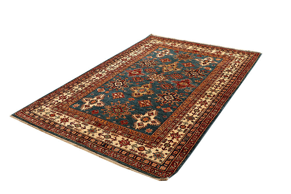 Cadet Blue Kazak 4' 9 x 6' 11 - No. 67498 - ALRUG Rug Store