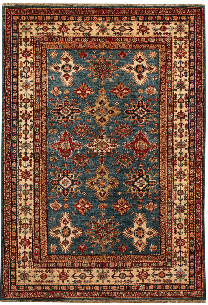 Cadet Blue Kazak 4' 9 x 6' 11 - No. 67498 - ALRUG Rug Store
