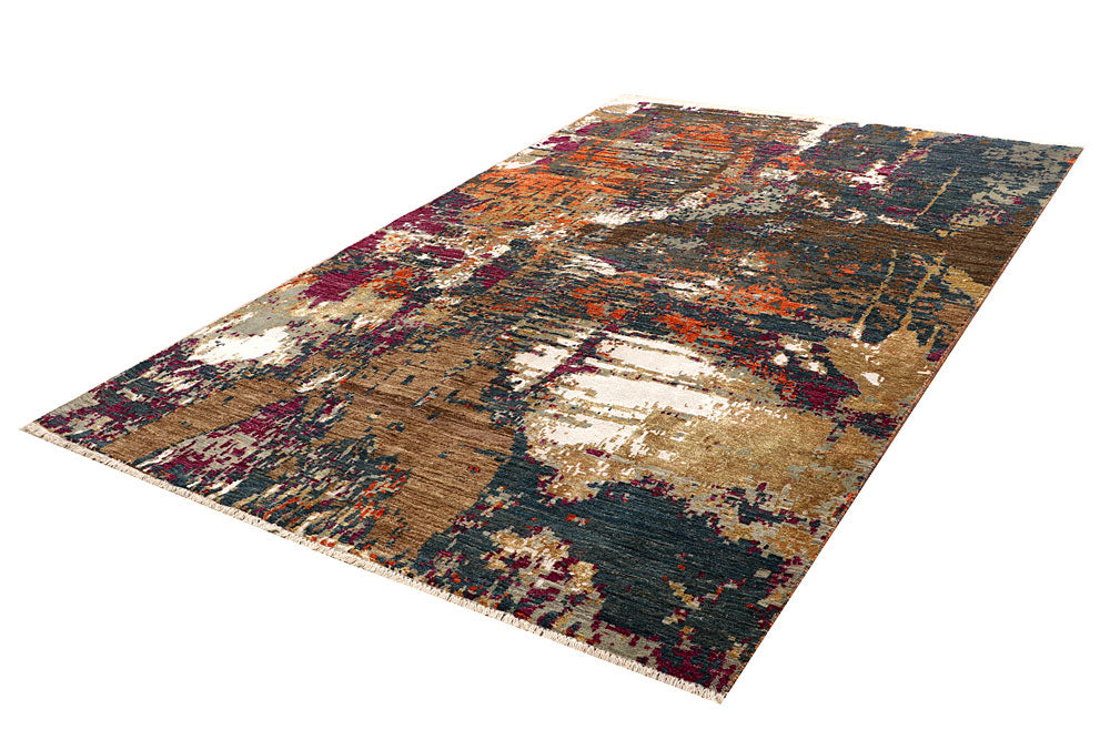 Multi Colored Abstract 6' x 9' - No. 67515 - ALRUG Rug Store