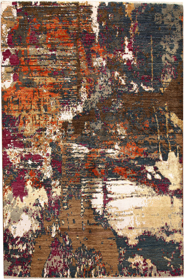 Multi Colored Abstract 6' x 9' - No. 67515 - ALRUG Rug Store