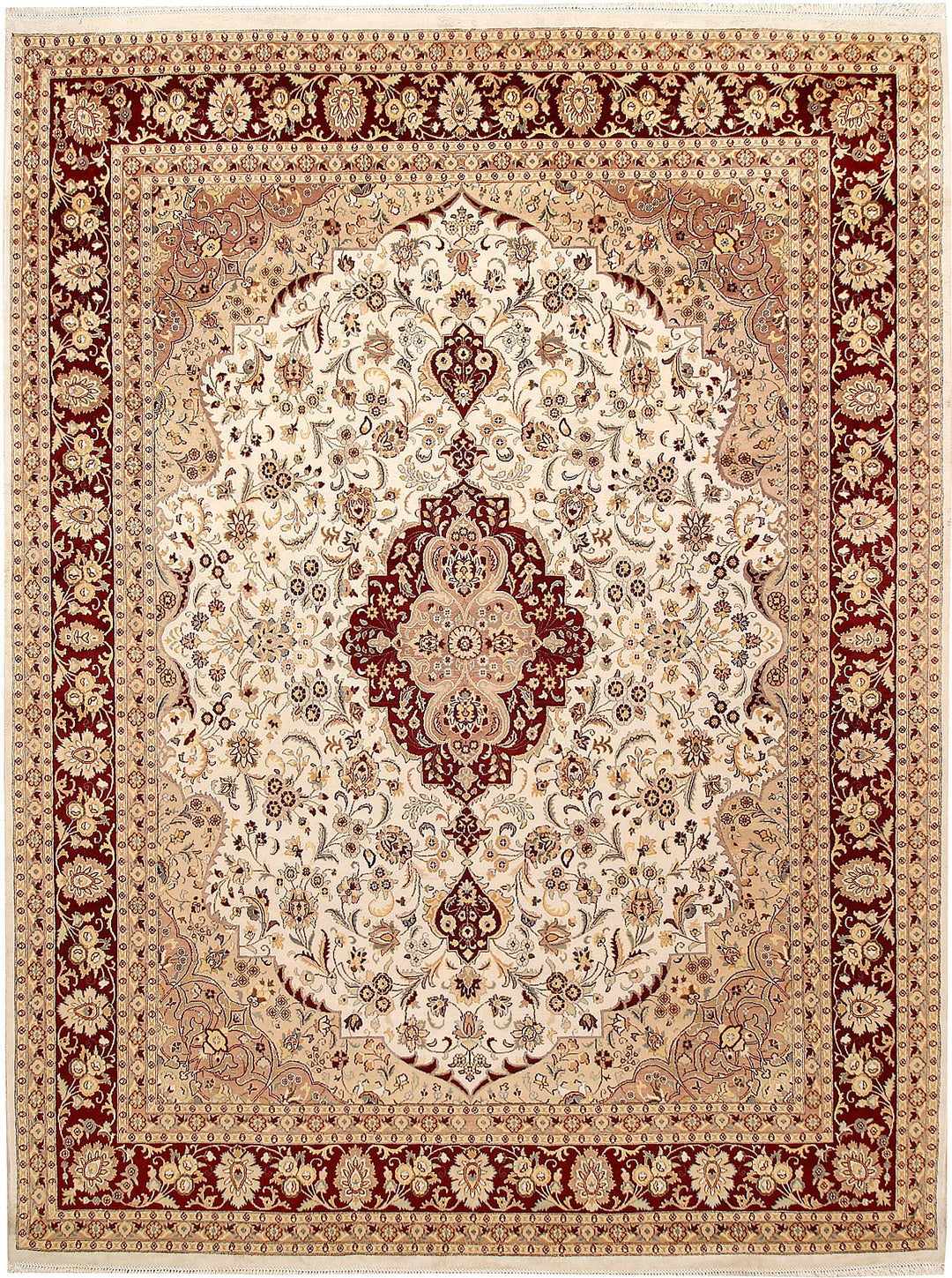Ivory Isfahan 9' x 12' 1 - No. 67519 - ALRUG Rug Store