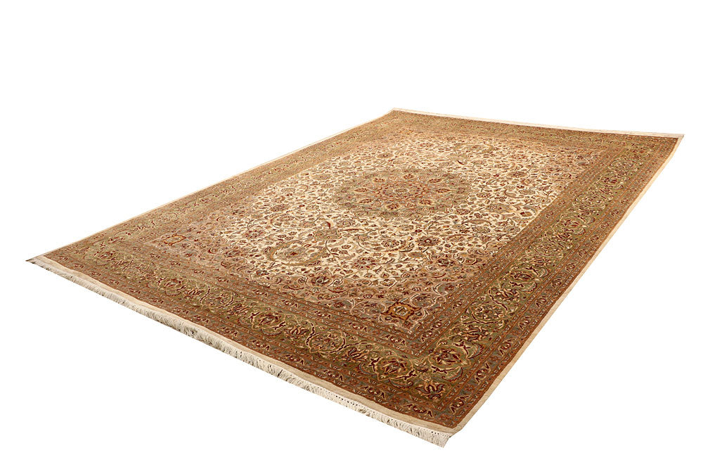 Blanched Almond Kashan 8' 10 x 12' 1 - No. 67526 - ALRUG Rug Store