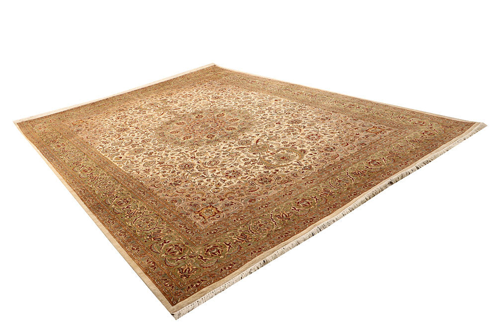 Blanched Almond Kashan 8' 10 x 12' 1 - No. 67526 - ALRUG Rug Store