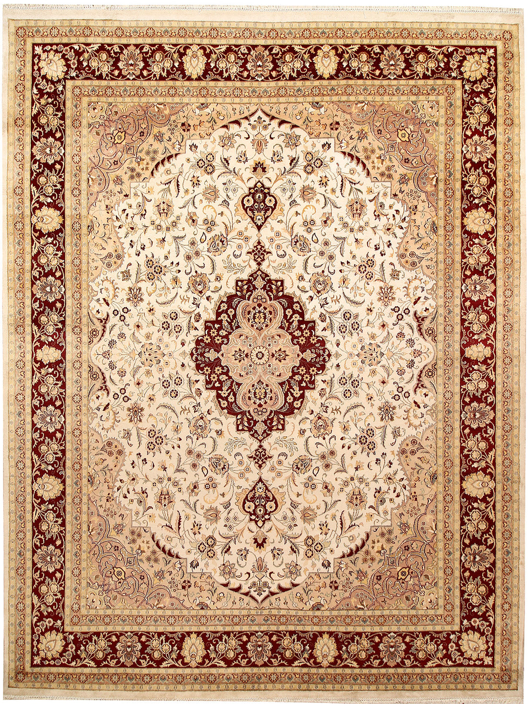 Ivory Kirman 9' x 12' 2 - No. 67527 - ALRUG Rug Store