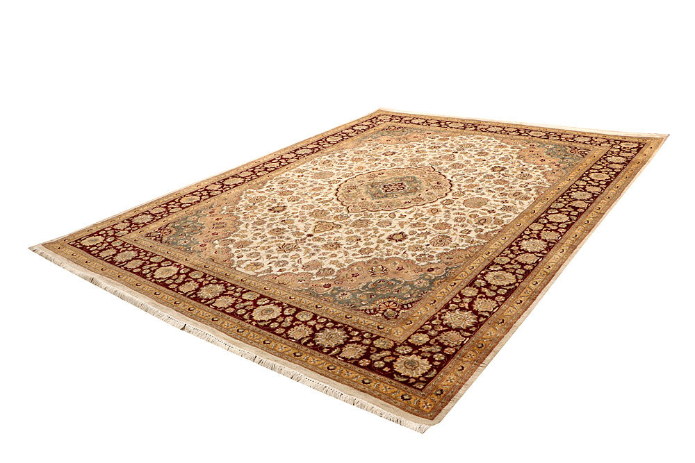 Blanched Almond Kirman 8' 11 x 12' 1 - No. 67530 - ALRUG Rug Store