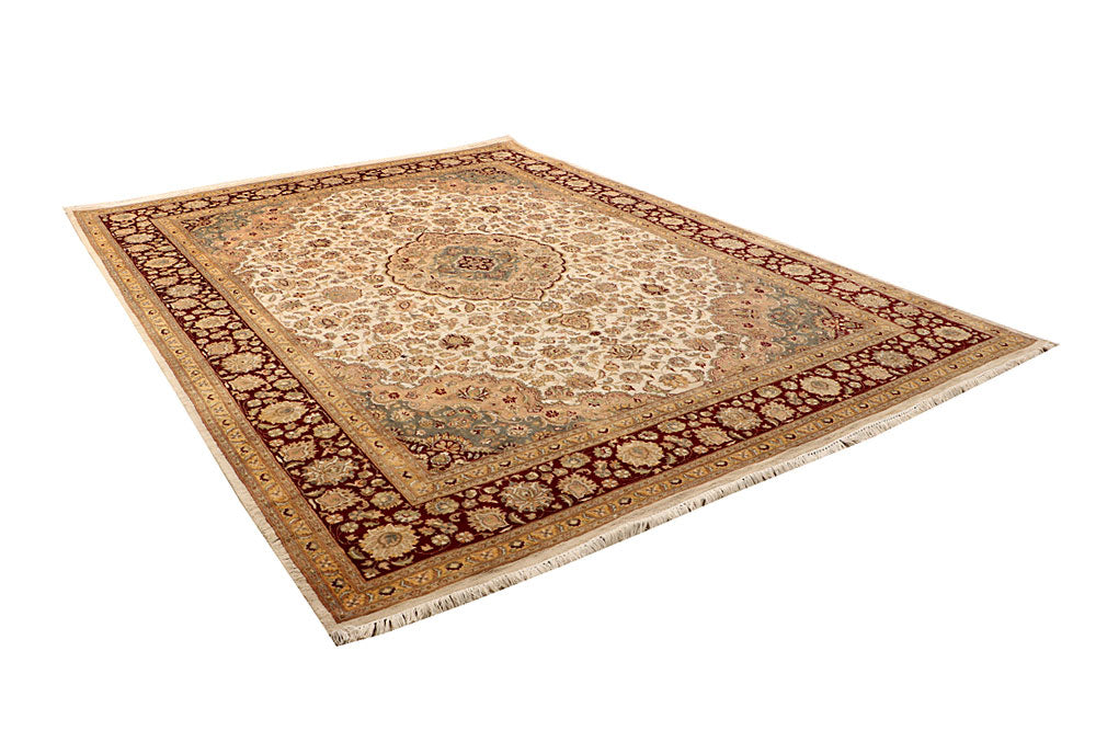 Blanched Almond Kirman 8' 11 x 12' 1 - No. 67530 - ALRUG Rug Store