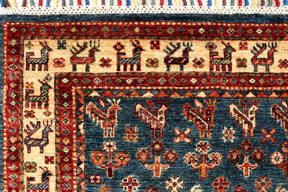 Steel Blue Kazak 5' x 6' 7 - No. 67576 - ALRUG Rug Store