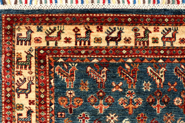 Steel Blue Kazak 5' x 6' 7 - No. 67576 - ALRUG Rug Store