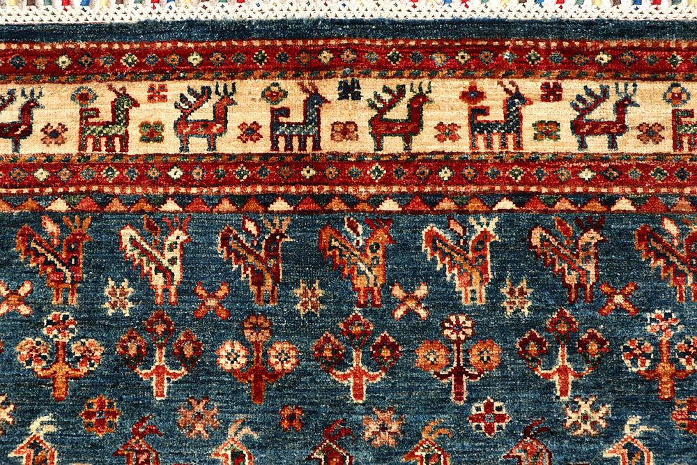 Steel Blue Kazak 5' x 6' 7 - No. 67576 - ALRUG Rug Store