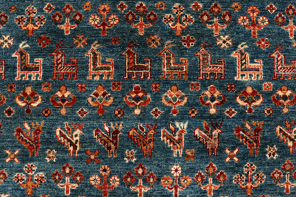Steel Blue Kazak 5' x 6' 7 - No. 67576 - ALRUG Rug Store
