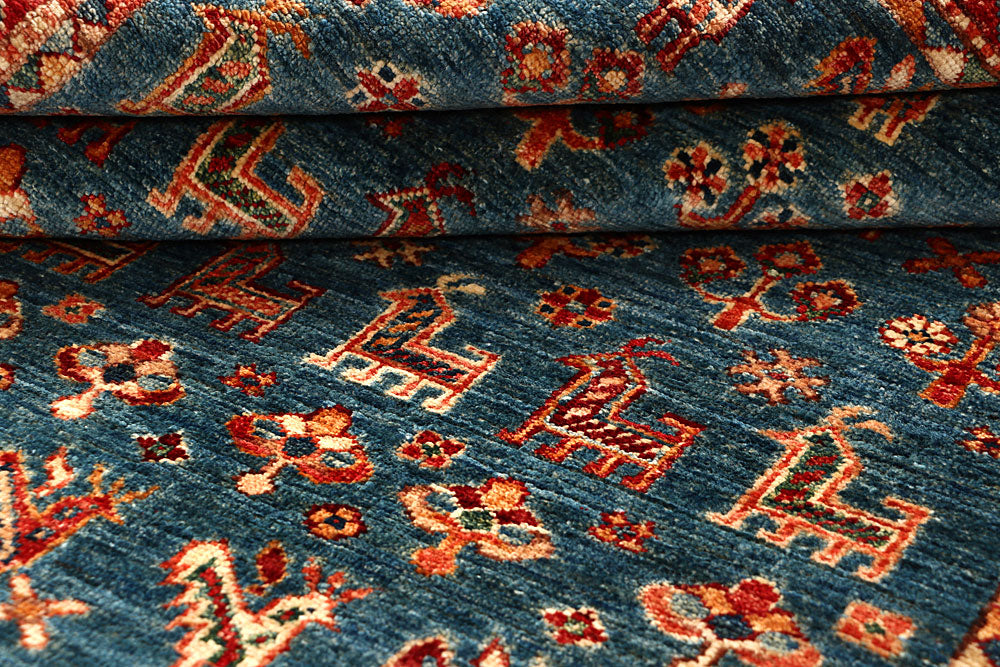 Steel Blue Kazak 5' x 6' 7 - No. 67576 - ALRUG Rug Store