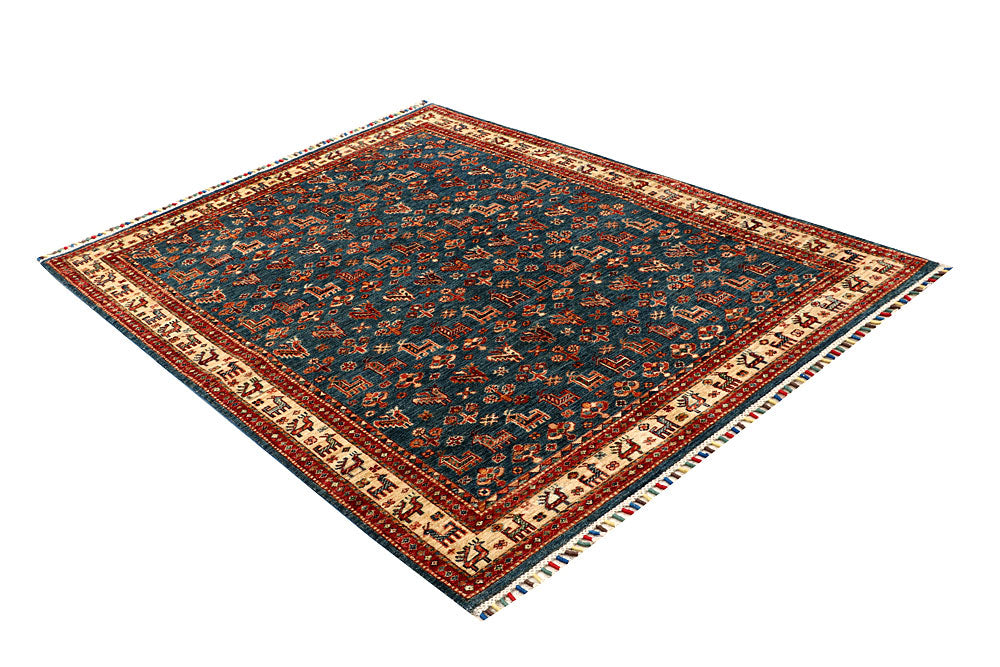 Steel Blue Kazak 5' x 6' 7 - No. 67576 - ALRUG Rug Store